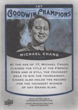 2019 Upper Deck Goodwin Champions - Royal Blue #127 Michael Chang Back