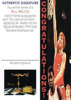 1994 Signature Rookies Gold Standard - Hall of Fame Autographs Redemption #NNO Bill Walton Front