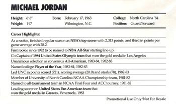 1985 Nike Sports Cards #NNO Michael Jordan Back