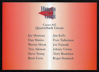 1993-97 Heroes of the Game - Platinum #47 Joe Montana / Troy Aikman / Dan Marino / Jim Kelly / Brett Favre / Warren Moon / Steve Young Back