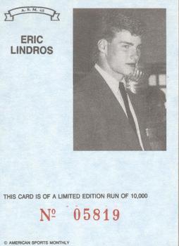 1992 American Sports Monthly (unlicensed) #A.S.M.48 Eric Lindros Back
