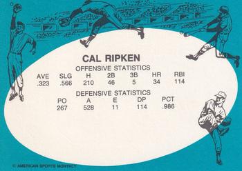 1992 American Sports Monthly (unlicensed) #NNO Cal Ripken Back