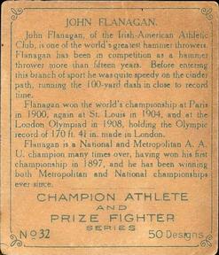 1910 Champion Athletes (C52) #32 John Flanagan Back