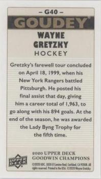 2020 Upper Deck Goodwin Champions - Goudey Minis #G40 Wayne Gretzky Back