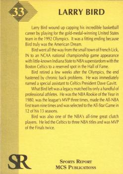 1992 D&B Publications The Sports Report #33 Larry Bird Back