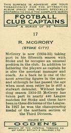 1935 Ogden's Football Club Captains #17 Bob McGrory Back