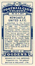 1906 Ogden's Football Club Colours #26 Newcastle United Back