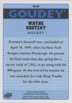 2020 Upper Deck Goodwin Champions - Goudey Royal Blue #G40 Wayne Gretzky Back