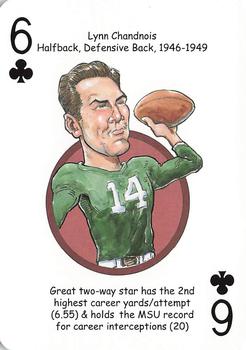 2014 Hero Decks Michigan State Football & Basketball Heroes Playing Cards #6♣ Lynn Chandnois Front