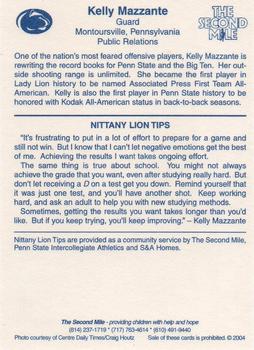 2004 The Second Mile Penn State Nittany Lions Winter Sports #NNO Kelly Mazzante Back