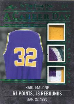 2020 Leaf In The Game Used Sports - A Career Day Relics Emerald Foil #CD-18 Karl Malone Front
