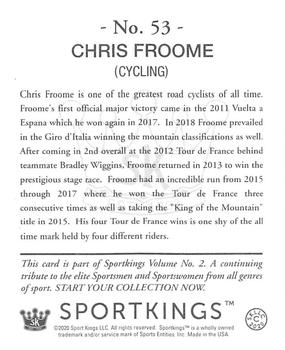 2021 Sportkings Volume 2 - Retail Mini (Black Back) #53 Chris Froome Back