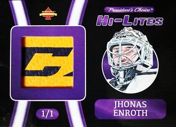 2020 President's Choice Solitaire - Hi-Lites #NNO Jhonas Enroth Front