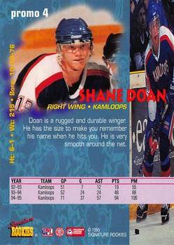 1995 Signature Rookies Tetrad - Promos #promo 4 Shane Doan Back