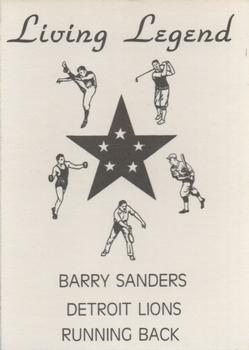 1990 Living Legends Gray Red Stars (unlicensed)  #NNO Barry Sanders Back