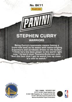 2021 Panini Father's Day #BK11 Stephen Curry Back