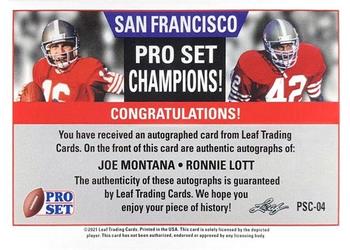 2021 Pro Set Sports - Pro Set Champions Light Blue #PSC-04 Joe Montana / Ronnie Lott Back