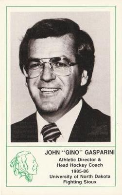 1985-86 North Dakota Fighting Sioux Police #2 John Gasparini Front