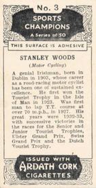 1935 Ardath Cork Sports Champions #3 Stanley Woods Back