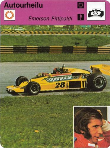 1978 Sportscaster Series 47 Finnish #47-1107 Emerson Fittipaldi Front