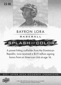 2021 Upper Deck Goodwin Champions - Splash of Color 3D Lenticulars #LS-BL Bayron Lora Back