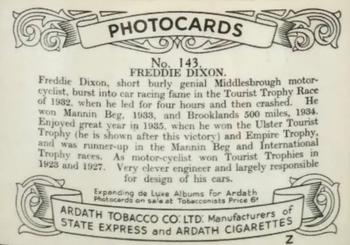 1938 Ardath Tobacco Company Photocards Group Z #143 Freddie Dixon Back