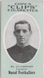 1910 Cope Brothers Noted Footballers #15 Arthur Goddard Front