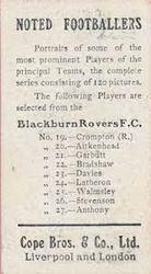 1910 Cope Brothers Noted Footballers #21 Willy Garbutt Back