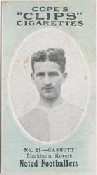 1910 Cope Brothers Noted Footballers #21 Willy Garbutt Front