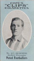 1910 Cope Brothers Noted Footballers #207 Bob McSkimming Front