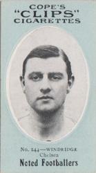 1910 Cope Brothers Noted Footballers #244 James Windridge Front