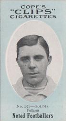 1910 Cope Brothers Noted Footballers #252 Jock Goldie Front