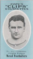 1910 Cope Brothers Noted Footballers #373 Robert Campbell Front