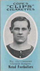 1910 Cope Brothers Noted Footballers #374 Joe Hendry Front