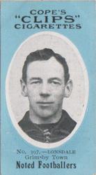 1910 Cope Brothers Noted Footballers #397 Tommy Lonsdale Front