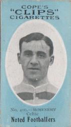 1910 Cope Brothers Noted Footballers #400 Jimmy McMenemy Front