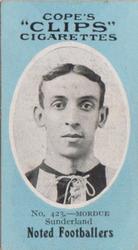 1910 Cope Brothers Noted Footballers #423 Jackie Mordue Front