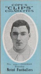 1910 Cope Brothers Noted Footballers #444 Bert Freeman Front