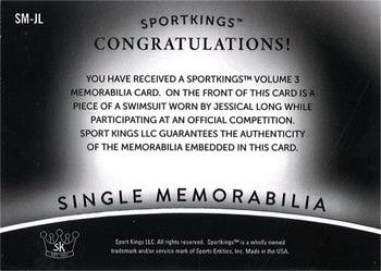 2022 Sportkings Volume 3 - Single Memorabilia Black #SM-JL Jessica Long Back