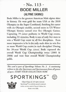 2022 Sportkings Volume 3 - Blue Framed #113 Bode Miller Back