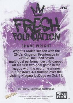 2021 SkyBox Metal Universe Champions - Fresh Foundation #FF16 Shane Wright Back