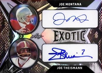2022 Leaf Exotic - Dual Autographs Snakeskin #EDA-16 Joe Montana / Joe Theismann Front