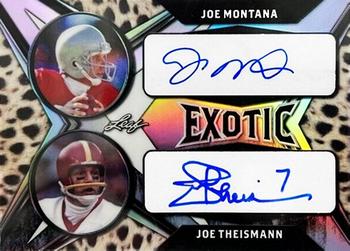 2022 Leaf Exotic - Dual Autographs Cheetah #EDA-16 Joe Montana / Joe Theismann Front
