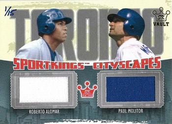 2015 Leaf Sportkings Vault - 2012 Sportkings Series E Cityscapes Silver #CS-01 Roberto Alomar / Paul Molitor Front