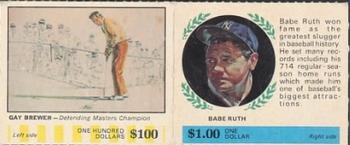 1968 American Oil Winner's Circle - 2-Card Panels #NNO Babe Ruth / Gay Brewer Front