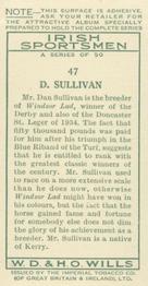 1936 Wills’s Irish Sportsmen #47 Dan Sullivan Back