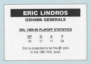 1991 Purple Border White Stars (unlicensed) #NNO Eric Lindros Back