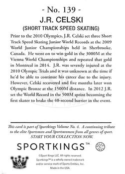 2023 Sportkings Volume 4 - Silver #139 J.R. Celski Back
