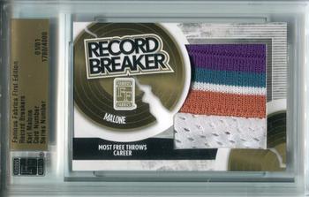 2010 Famous Fabrics - Record Breakers Gold #NNO Karl Malone Front
