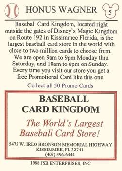1988 Baseball Card Kingdom Promos #5 Honus Wagner Back